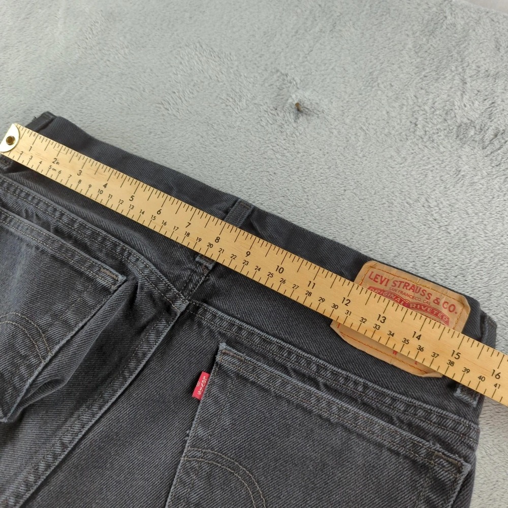 Vintage Levis Jeans 34x34 (Fits 32x30) Black Slim Straight Denim Pants Y2K EUC - Picture 6 of 12